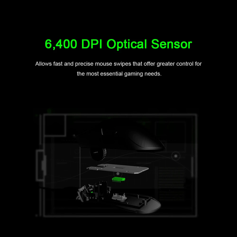 Ratos para Computador Razer Deathadder Essencial Wired Gaming Mouse 6400 Dpi Ergonômico Profissional-grau Sensor Óptico Portátil - Imagem 6