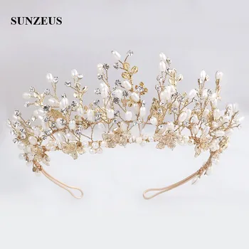 

Headband Stunning Crystals Pearls Bridal Tiaras and Crowns Luxury Gold Wedding Accessories 2020 Fashionable SHA35