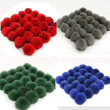 5 шт./партия, пушистые Помпоны из натуральной лисы для сумок, одежда для ключей, вязаные шапки Скалли, зимние шапки