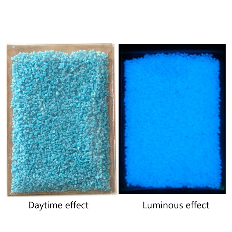 Аквариум фосфоресцирующий песок ночной светящийся Темный яркий ФЛУОРЕСЦЕНТНОЕ свечение частицы аквариума украшение аквариума 4 цвета - Цвет: Синий