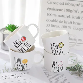 

Ceramic Cup Creative Fruit Pattern Mug Office Household Coffee Milk Tea Cup Student Party Cup 3