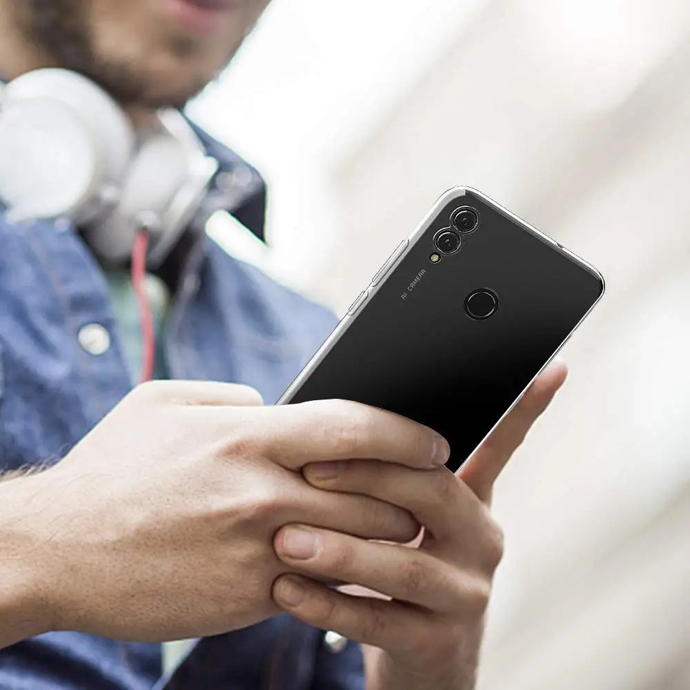 Чехол для Huawei Honor 8 8X 8C ТПУ силиконовый прозрачный чехол бампер мягкий Pro Max