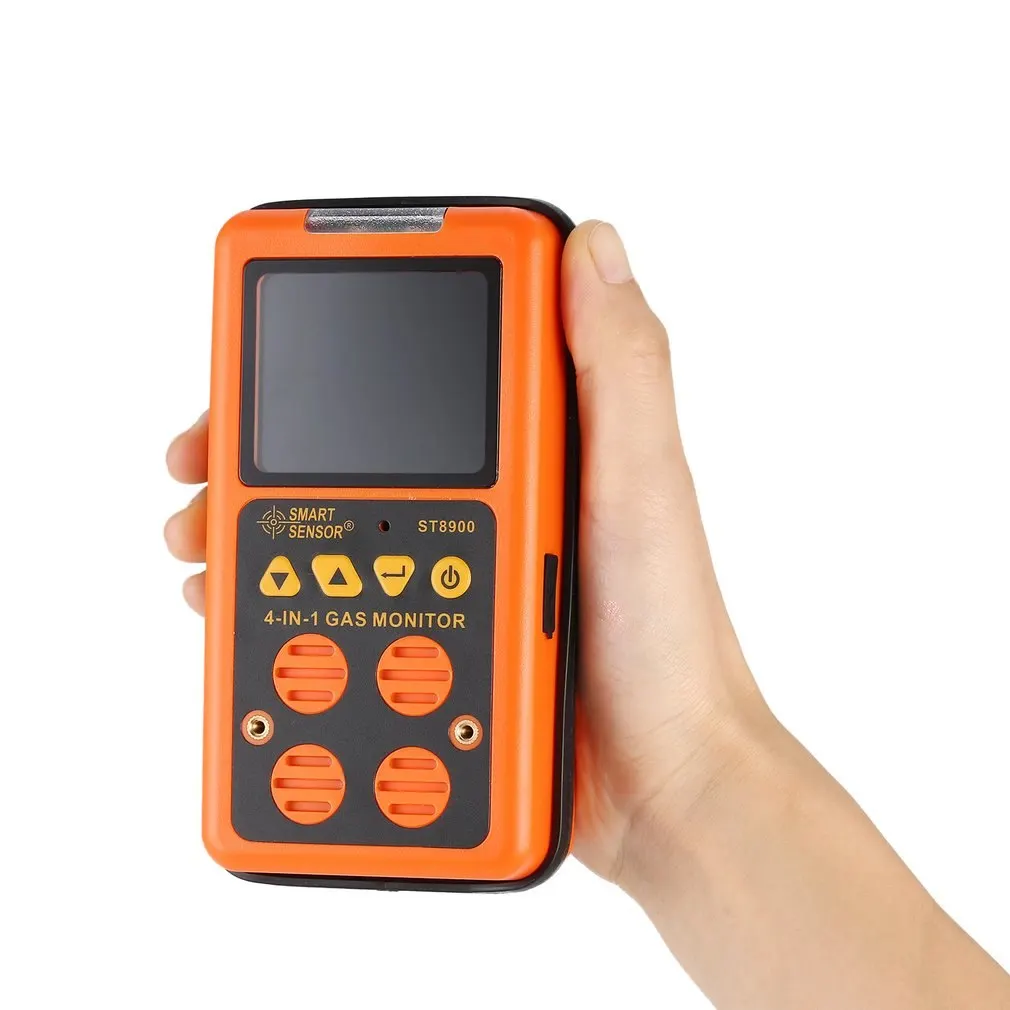

4 in 1 US Digital Gas Detector O2 H2S CO LEL Handheld Mini Gas Analyzer Air Monitor Gas Leak Tester Carbon Monoxide Meter ST8900