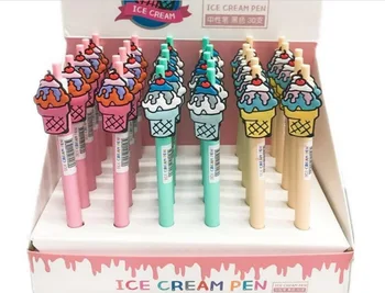 

new korea ice cream gel pen cartoon stationery prize kawaii stydent pen office writing pen black neutral ink pen 30pc/lot