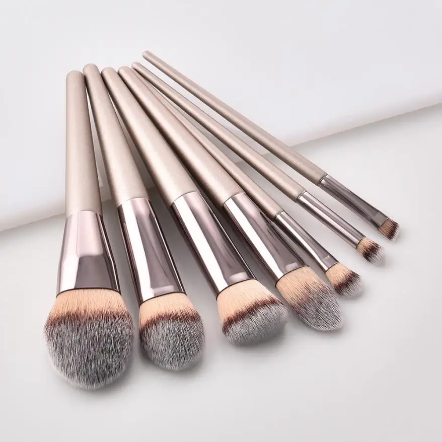 GUJHUI 7PCS Makeup brush Set Wooden Foundation Cosmetic