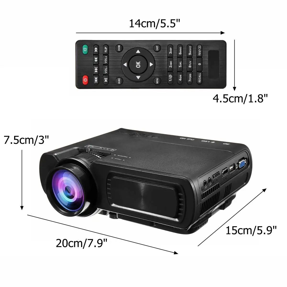 1080P 3D 7000 люмен светодиодный проектор домашний кинотеатр мультимедиа HDMI/USB/VGA