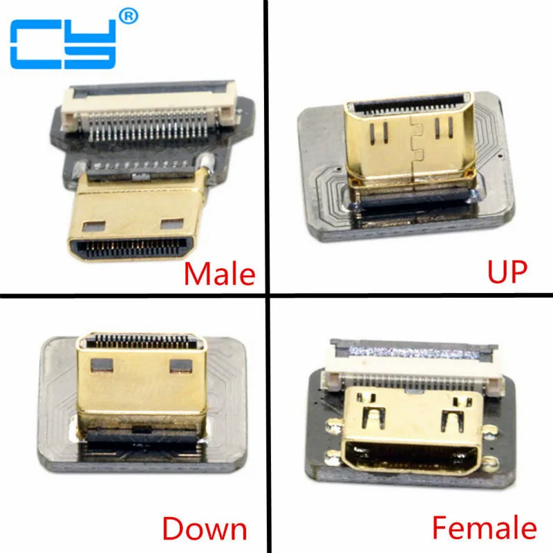 

FPV Mini HDMI Type C Male/Female Connector Down/UP Angled 90 Degree for FPV HDTV Multicopter Aerial Photography