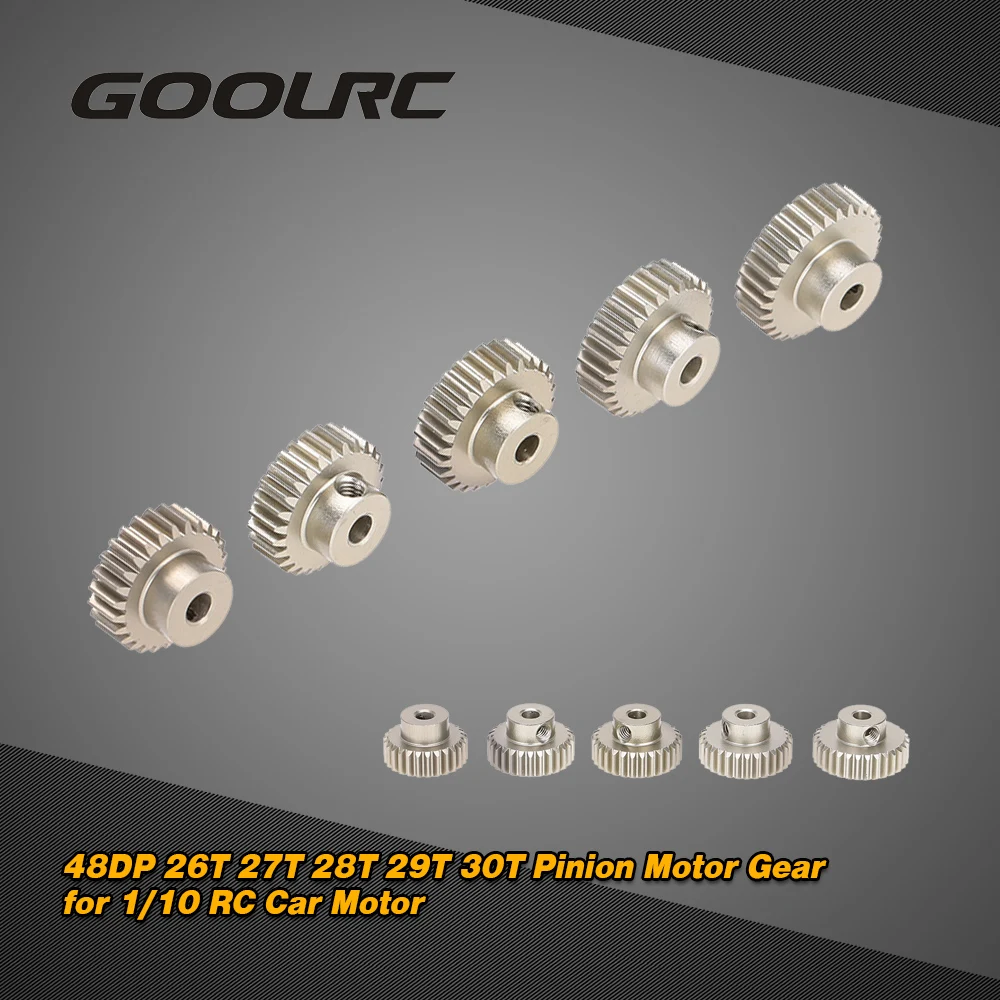 

GoolRC 48DP 26T 27T 28T 29T 30T Pinion Motor Gear Combo Set for 1/10 RC Car Brushed Brushless Motor Parts