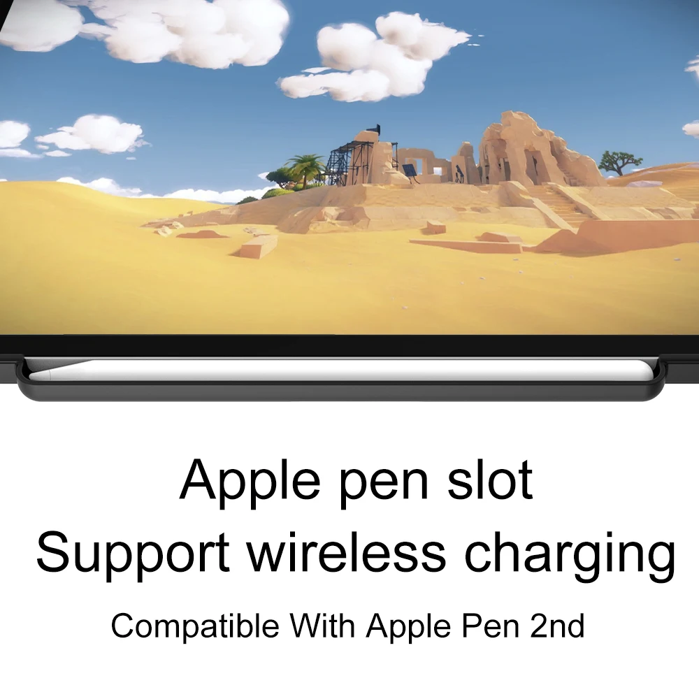 Для iPad Pro 12.9 2018 Чехол Карандаш Держатель Ткань Кожа Микрофибра Внутренняя Смарт