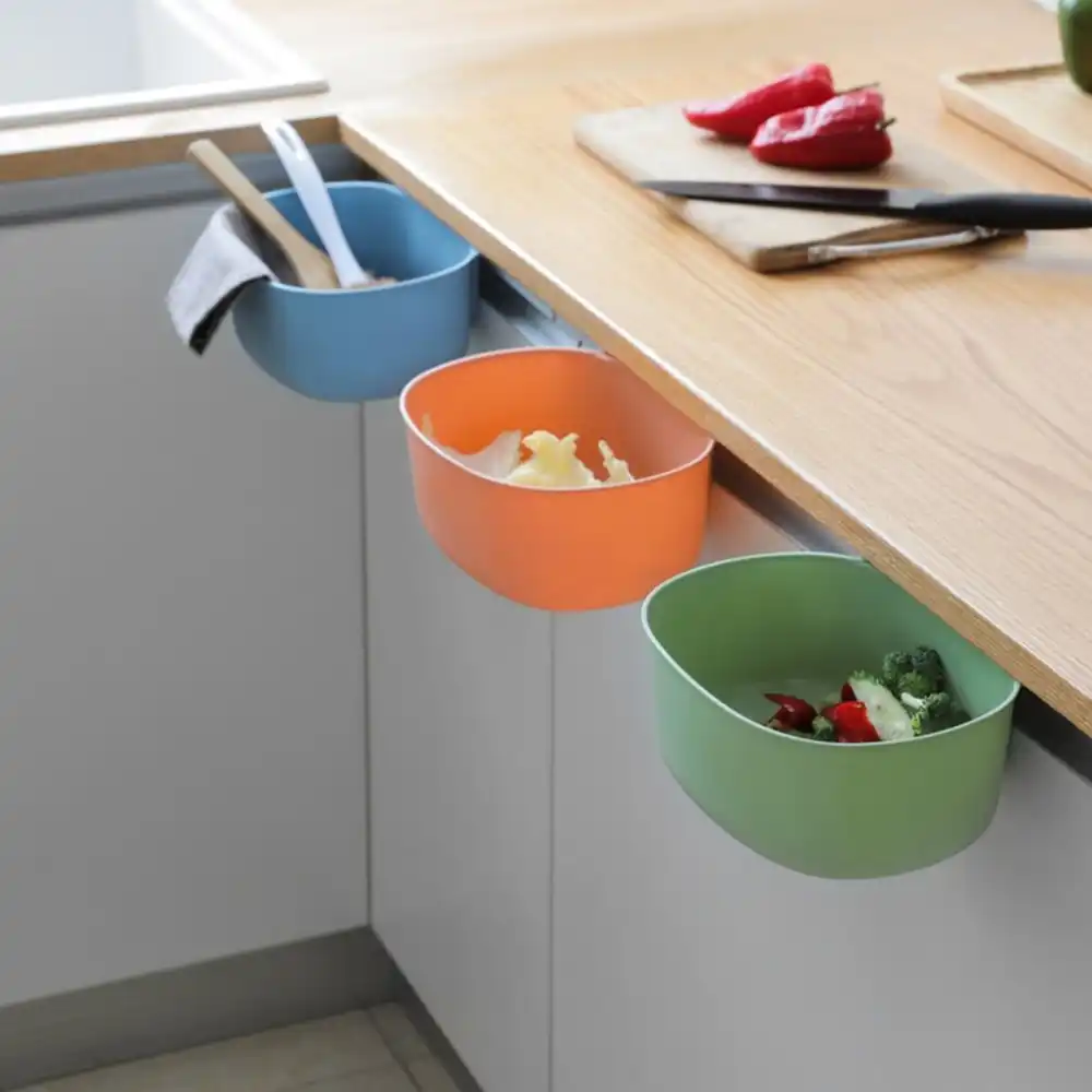 Creative Kitchen Cabinet Door Hanging Trash Can Plastic Vegetable