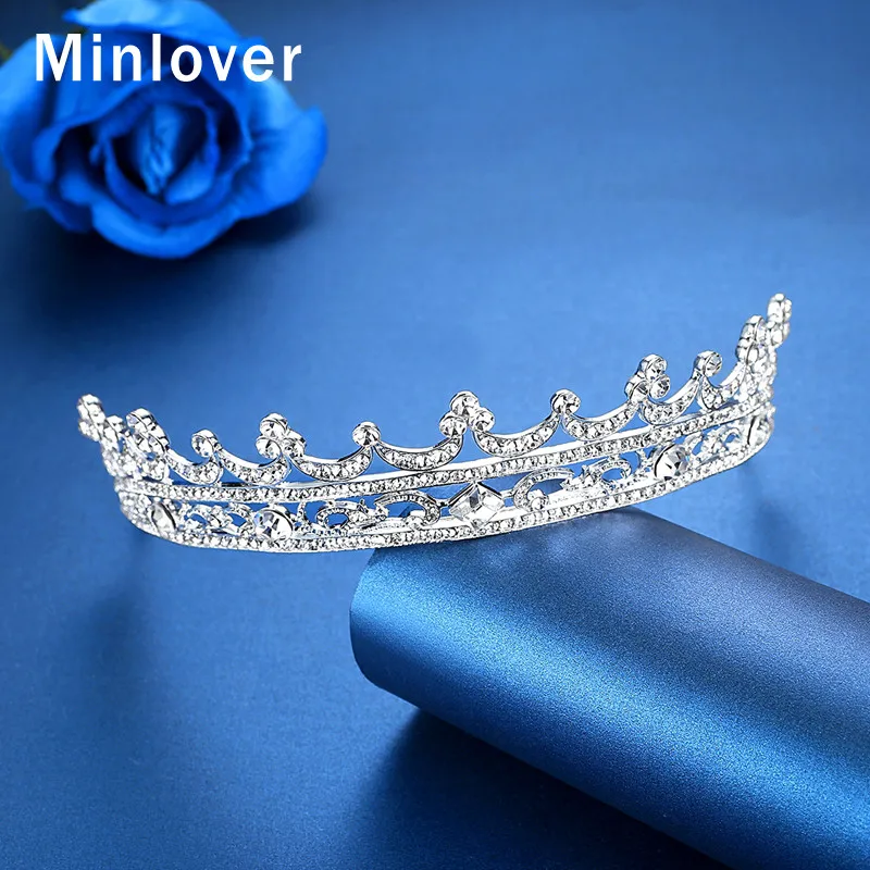 Minlover великолепное растение свадебные диадемы короны женские Стразы ободки для