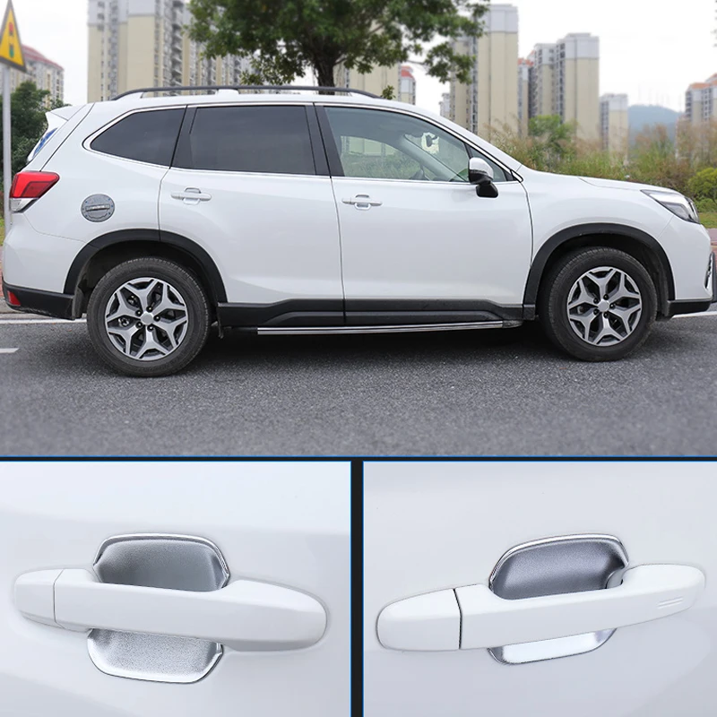 

Car Styling Exterior ABS Side Car Door Handle Bowl Cup Cover Trim 4pcs For Subaru Forester SK 2019