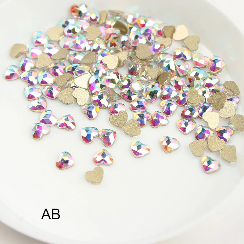 30pcs Flat back Colorful Mini Heart Nail Rhinestones For Nails Art Decorations Crystal Glass Stone Manicure 3D Shiny Strass Gem