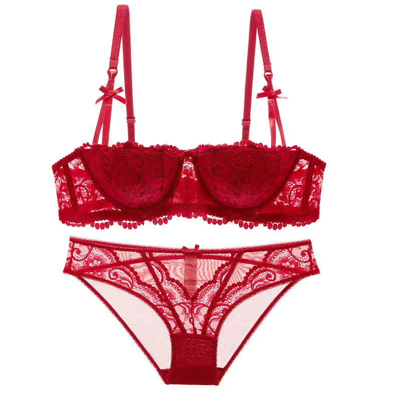 sexy bra set Varsbaby Sexy Lace Red Color Christmas Underwear New Year Bra Set For Women calvin klein underwear set Bra & Brief Sets