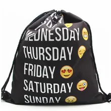 Известный Дизайн 3D печать женские рюкзаки, сумки для путешествий шнурок пляжная сумка sac dos cordon et toile