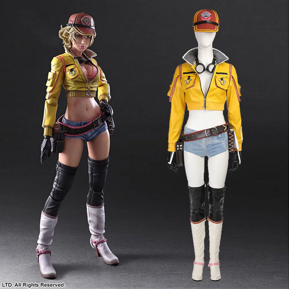 

Final Fantasy Xv Cindy Aurum Gas Station Service Jacket Cosplay Costume F F 15 Women Yellow Halloween Uniform Full Set