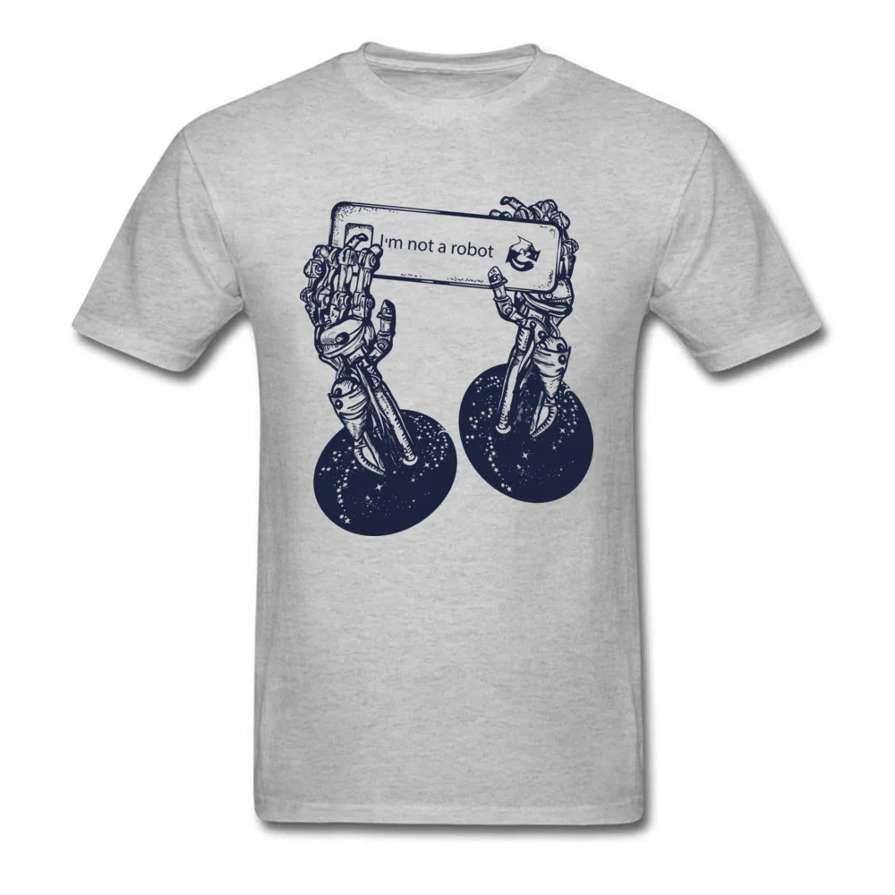 Robot hands 2018 Newest Fitness Tight T Shirt Round Collar 100% Cotton Short Sleeve Tops T Shirt for Adult T Shirt Summer/Autumn Robot hands grey