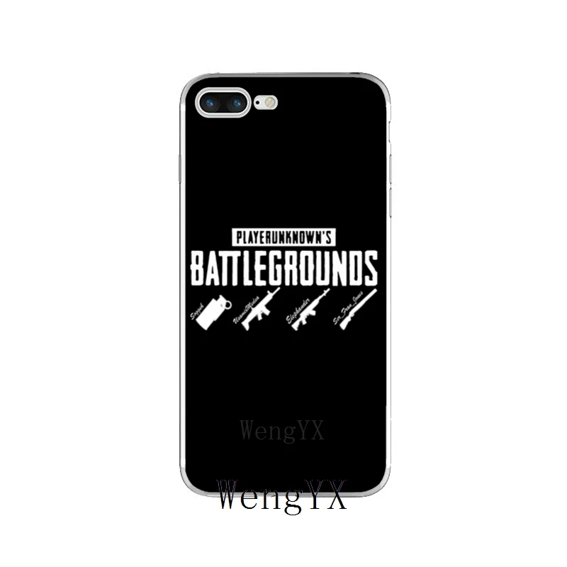 WengYX popular game PUBG gun print silicone Soft phone case For Huawei Honor 4C 5A 5X 5C 6 Play 6X 6A 6C pro 7X 8 9 Lite V8 V10