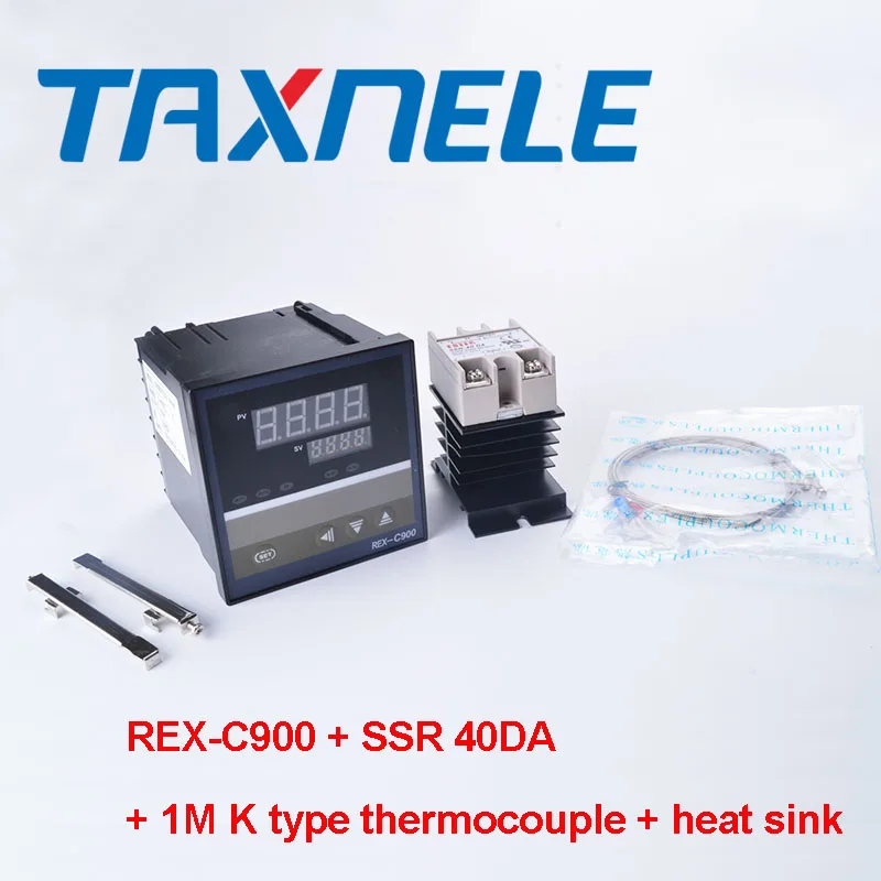 Цифровой PID контроллер температуры REX-C900 REX C900 термостат ssr выход+ 40DA SSR реле+ K термопара 1 м Зонд RKC