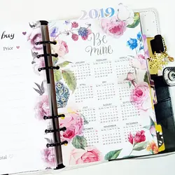 2019 календарь творческий блокнот с цветами каталожные разделители спираль Тетрадь свободные разделитель листов страниц Тетрадь Бумага