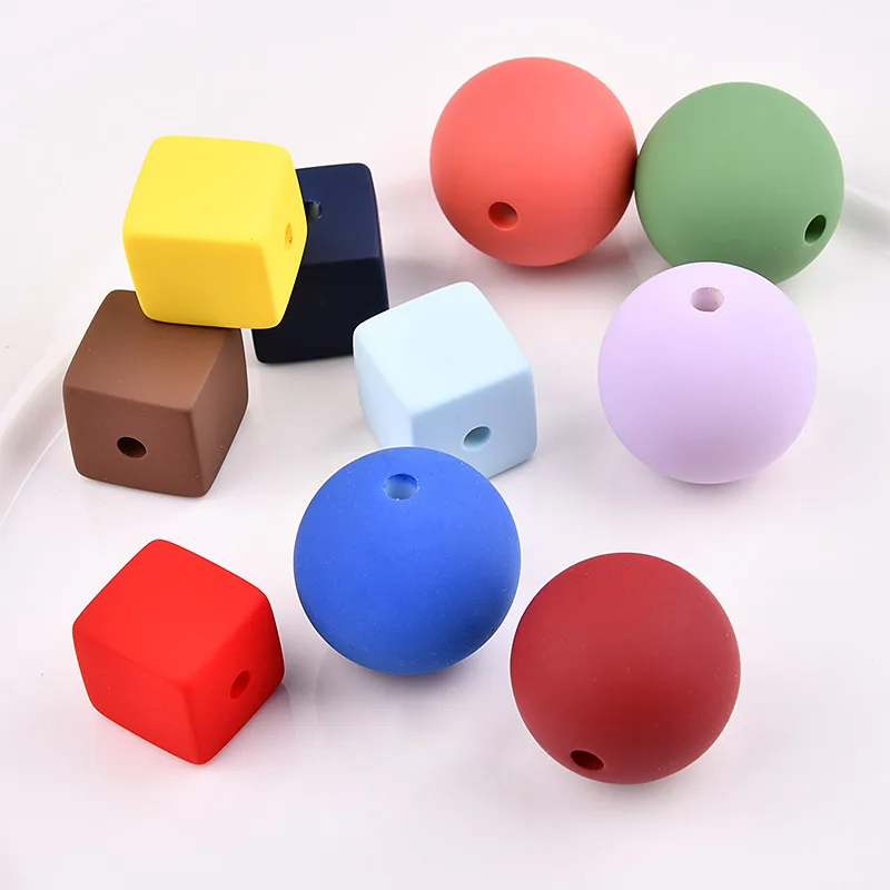 

New style 30pcs/lot Color Rubber paint geometry 3D square/rounds fashion beads diy jewelry necklace/bracelet pendant accessory