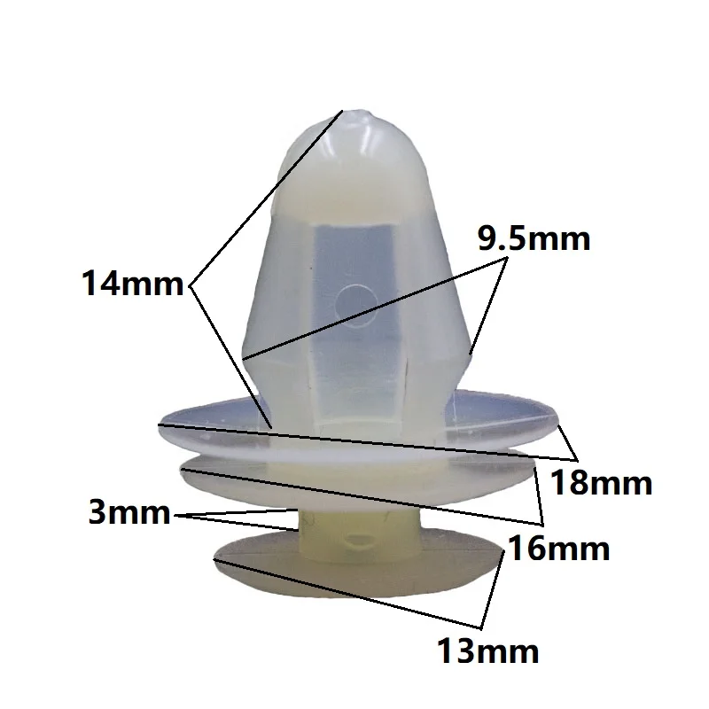 KE LI MI нейлоновые аксессуары для салона автомобиля, дверная панель, крепежные фиксаторы, фиксированные 9,5 мм крепежные зажимы, натуральные - Название цвета: NO.1N