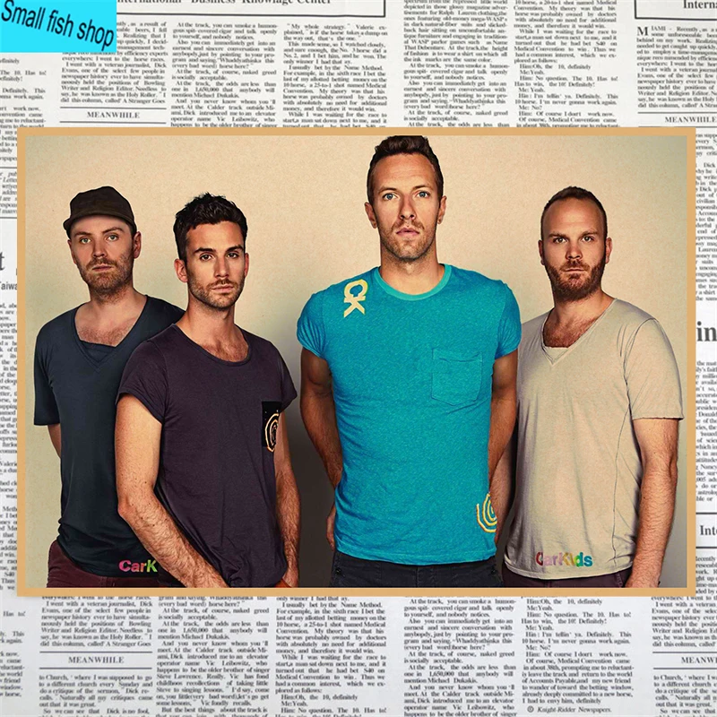 Coldplay украшения для домашнего интерьера крафт-кислотная рок-музыка плакат рисунок core наклейки на стену - Цвет: Серый