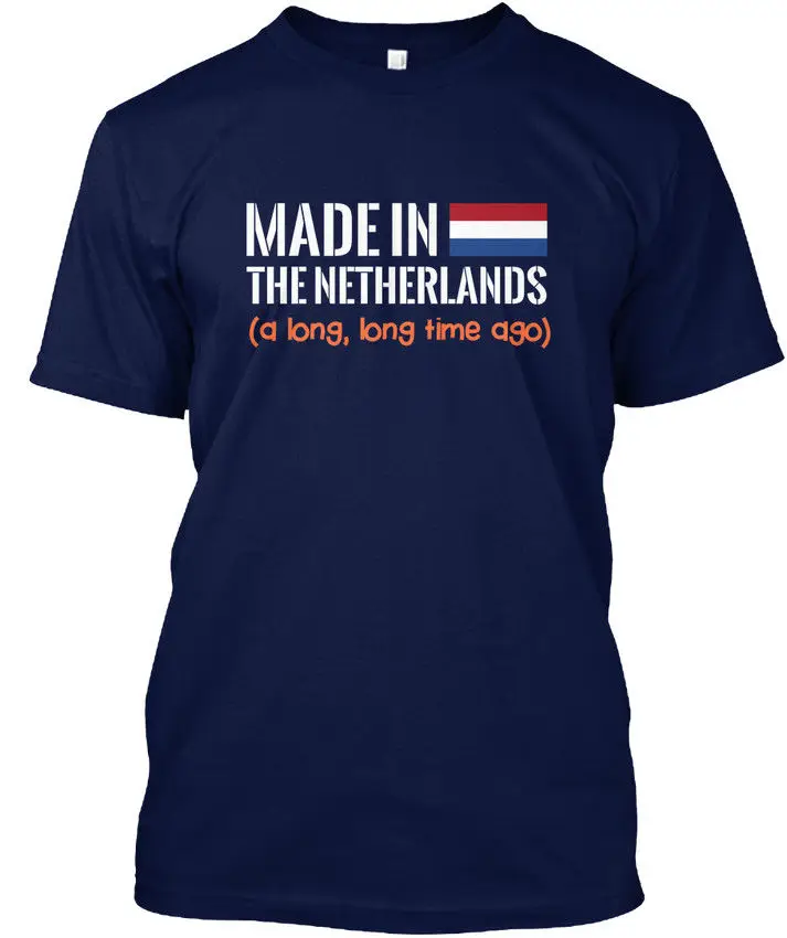 Сделано в Нидерландах-(длинный, долгое время назад) Популярные Tagless футболка
