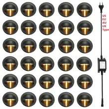 30 шт. черный полумесяц 35 мм светодиодный палубный рельс шаг лестницы забор Plinth огни низкого напряжения DC12V+ 30 Вт трансформатор