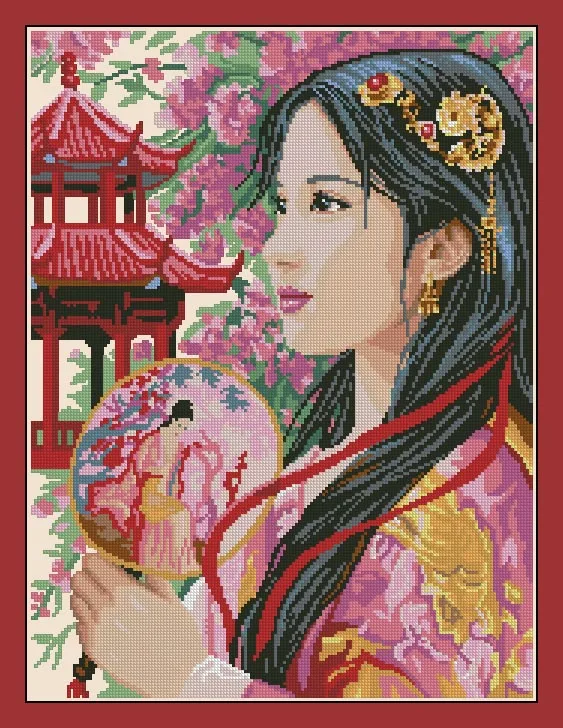 Высокое качество красивый Счетный Набор для вышивки крестом принцесса Азии Китайская японская леди девушка женщина luca-s luca