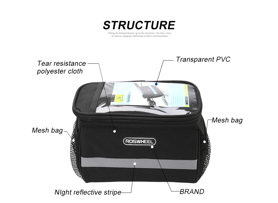 Велосипедная сумка ROSWHEEL передняя рама руля Сумка велосипедная голова сумка с тачскрином ПВХ сумки для телефона аксессуары