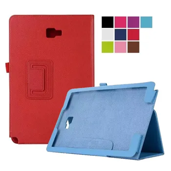 

100PCS/Lot For Samsung P580 Protective Skin Litchi Stand PU Case For Samsung Galaxy Tab A 10.1 2016 P585 Cover