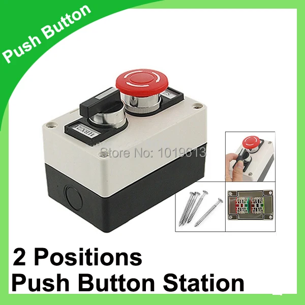 

Red Mushroom Emergency Stop 2 Positions Rotary Switch Push Button Station