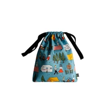 Women Cotton Drawstring Bag With Pocket Cartoon Pouch Printing Backpack Worek Travel Size Small Bag School Purse Handbag 50Z0111