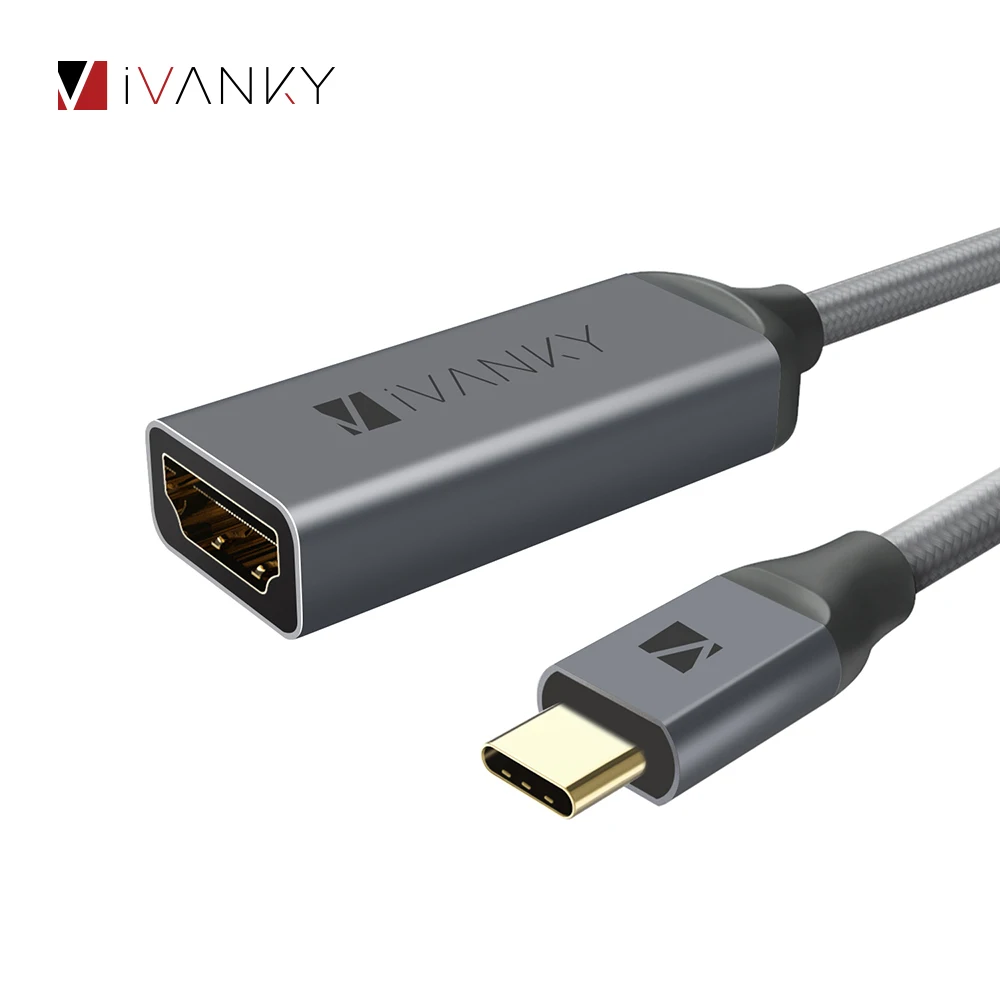 

[Lifetime Warranty] iVANKY 4K@60Hz Type C to HDMI Adapter for MacBook Air Thunderbolt HDMI USB C Cable Adapter for Huawei P20