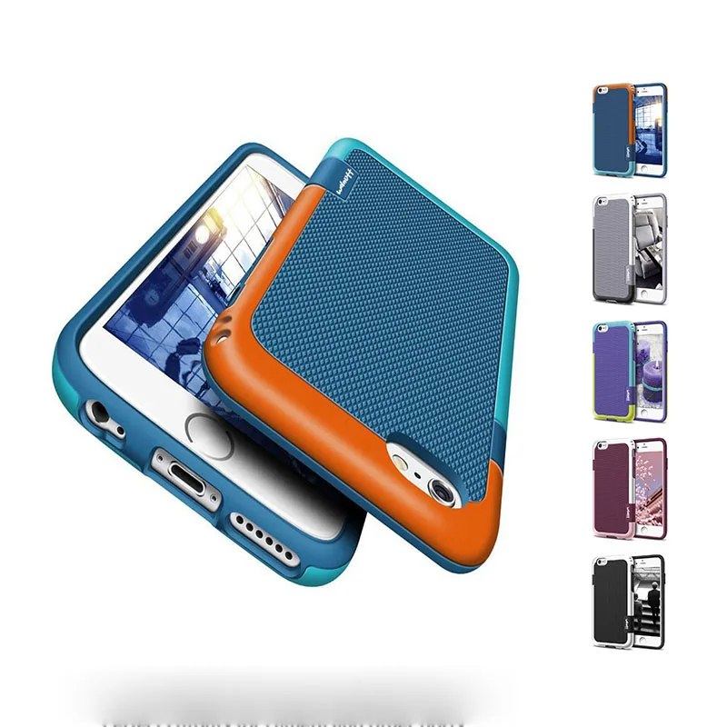 

New Anti Slip Grip Shock Absorption Rubber Phone Case For iphone 6s 8 7Plus Full Coverage Case for iphone 7 case in Fitted Cases