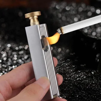 

Unique Crosswise Fire Cigarette Lighter Retro Oil Gasoline Kerosene Lighters One Machine Metal Lighter Smoker Man Gadgets gift