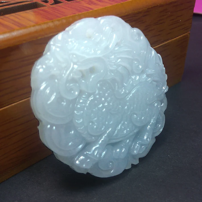 Genuine natural white jade pendant suet jade kylin Afghanistan