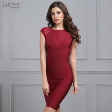 Женское бандажное платье ADYCE, бордовое платье с коротким рукавом и круглым вырезом, с сетчатыми вставками, в стиле звезд, для подиума, клуба и вечеринки, для лета