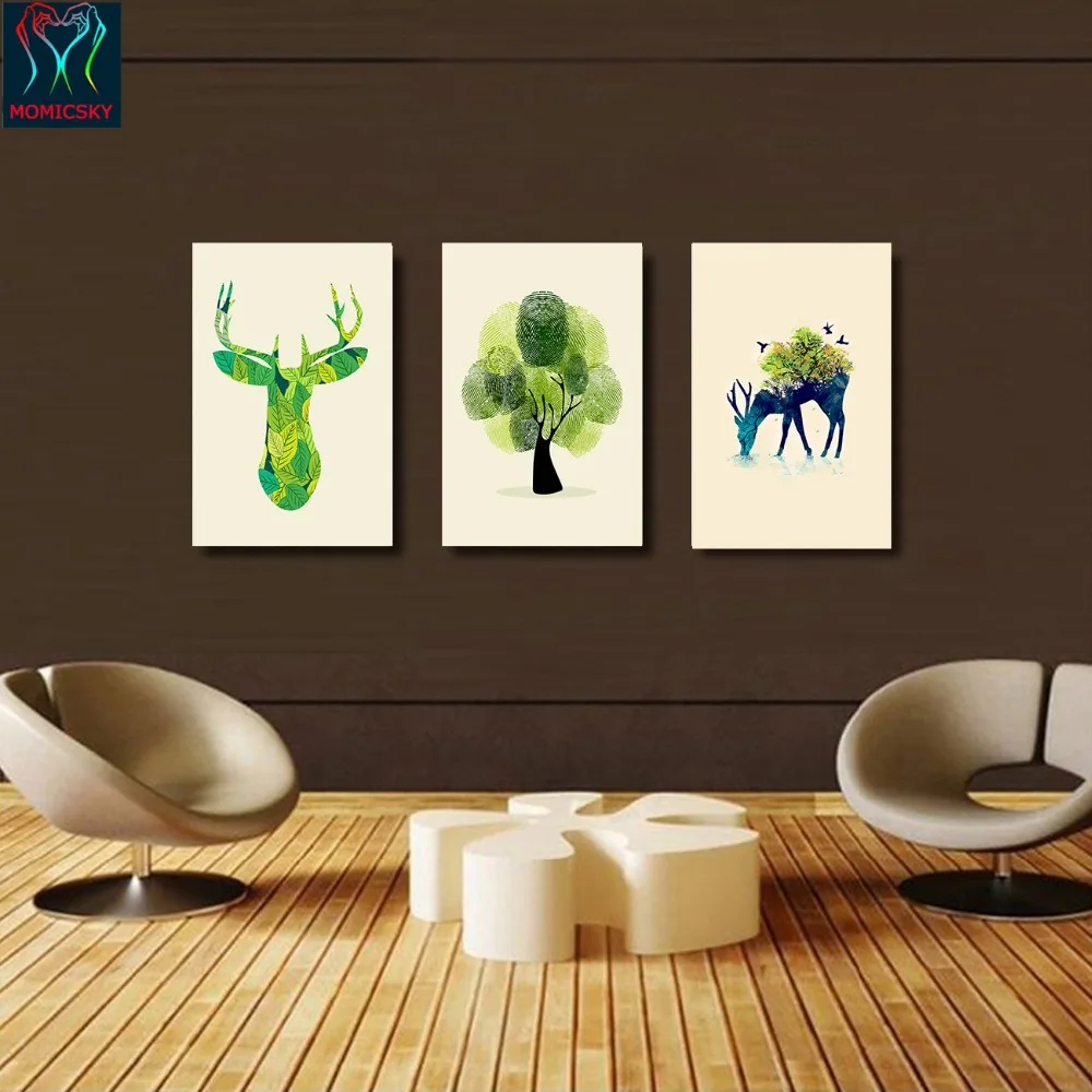 3 sets of DIY oil painting, modern high definition home, digital triple