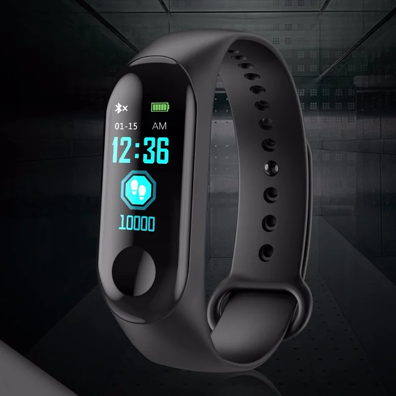 

BCUYRS M3 Fitness Smart Bracelet Blood Pressure & Heart Rate Monitor Colorful Touch Screen Smart Band Wristband Step Counter