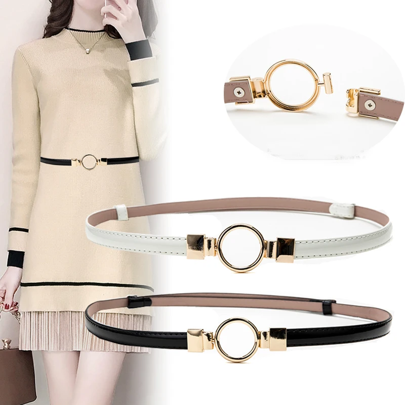 

Fashion Lady Thin Adjustable Belt PU Leather Alloy Buckle waistband Female Dress Belts HOT Waist Strap For Women Trousers Jeans
