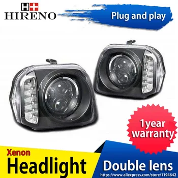 

Hireno Headlamp for Suzuki Jimny Headlight Headlight Assembly LED DRL Angel Lens Double Beam HID Xenon 2pcs