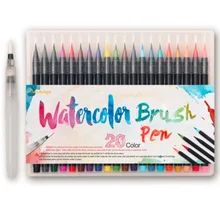 20Color paint brush Painting Soft Brush Pen Set Watercolor Markers Pen Effect Best For Coloring Books Manga Comic Calligraphy