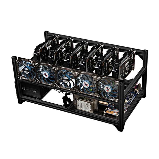Extraordinary Offers PC Computer Mining Case For 6 GPU Chassis Frame Support GTX 1080 ti 1070 1060 1050 P106 Graphics Video Card FAN 2 Power Supply