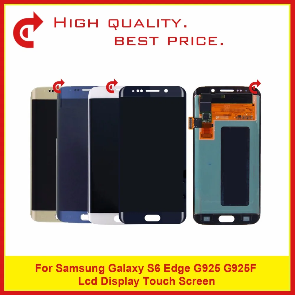 

5Pcs/lot Super AMOLED 5.1" For Samsung Galaxy S6 Edge G925 G925F LCD Display Touch Screen Digitizer Assembly Complete