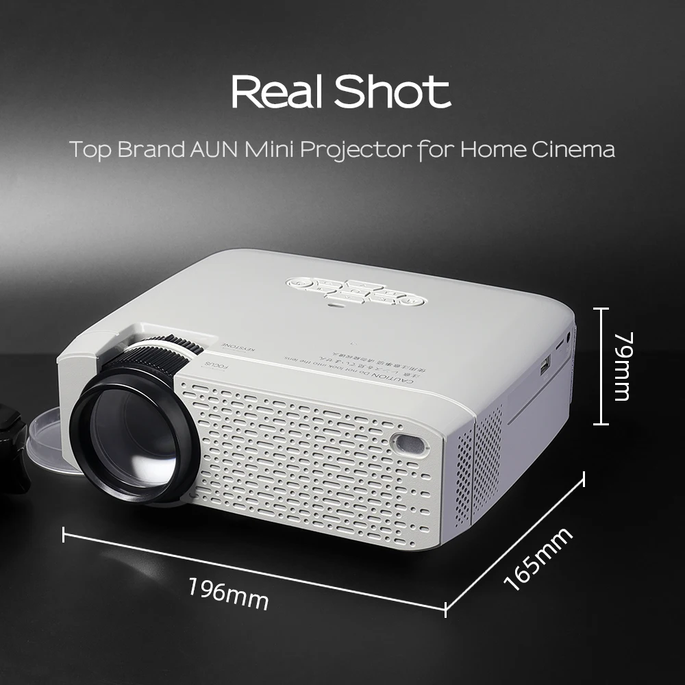 Светодиодный мини-проектор AUN D40W, видеопроектор для домашнего кинотеатра 1600 люмен, поддержка HD, беспроводная синхронизация дисплея для iPhone/...