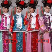 Китайские Древние Традиционные драматургические династии Цин Infanta принцесса шоу костюм платье с шапкой