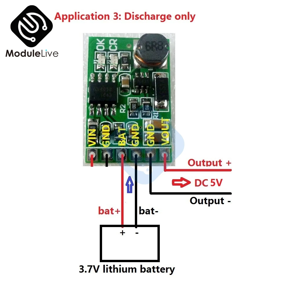 DC 5V UPS мобильный Мощность Diy борту модуль 6 Вт Зарядное устройство повышающий преобразователь для 3,7 V 18650 Литий Батарея для MCU макетная плата