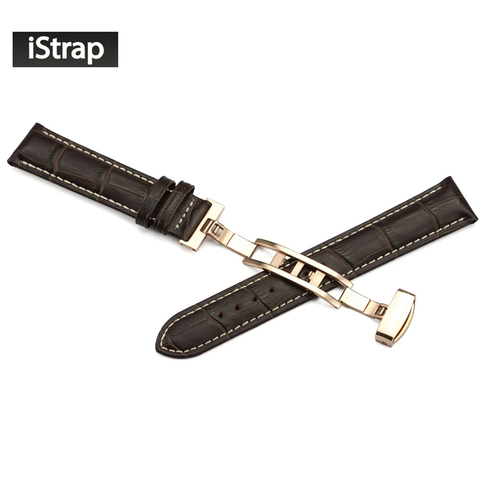 IStrap 18 мм до 24 мм ремешок из натуральной кожи для часов IWC Hamilton Omega Casio Breitling Tudor ремешок для часов летного пилота